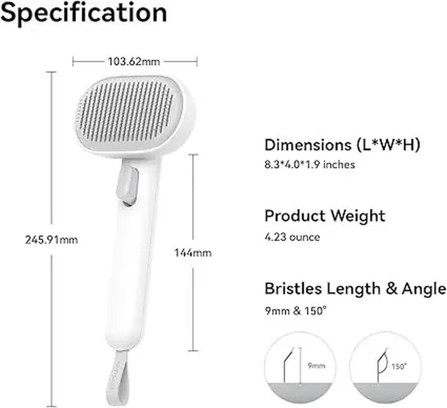 Cat Brush with Release Button for Long or Short Haired Cats - Cat Grooming Brush