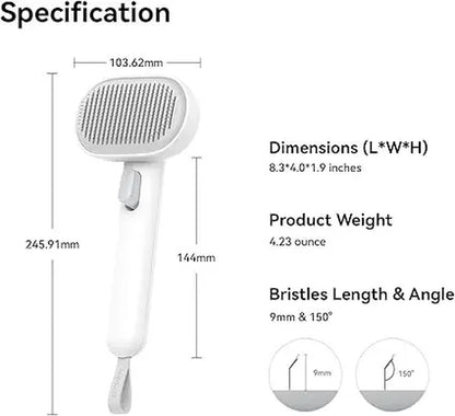 Cat Brush with Release Button for Long or Short Haired Cats - Cat Grooming Brush