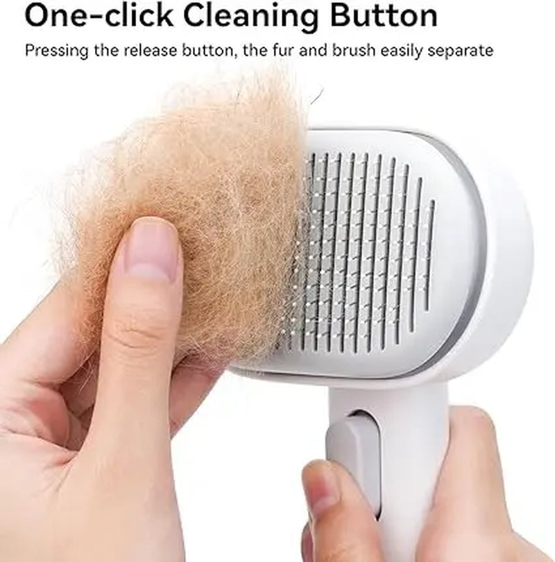 Cat Brush with Release Button for Long or Short Haired Cats - Cat Grooming Brush