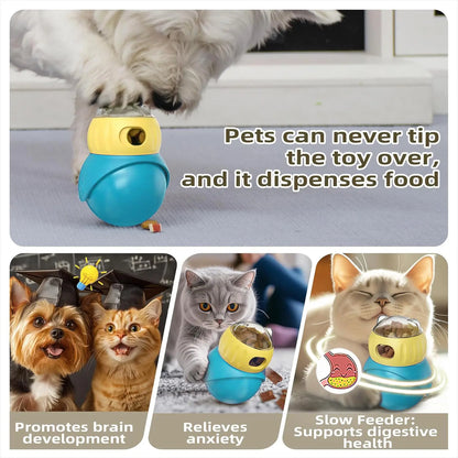 Adjustable Treat-Dispensing Interactive Toy for Cats & Small Dogs - Slow Feeder, Safe Material IQ Training Mental Stimulation Toy, Pet Enrichment Gift for Summervibes Pet Lovers, Treat-Dispensing Interactive Toys