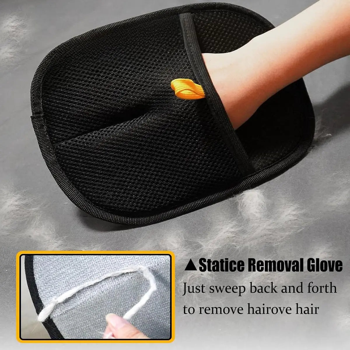Thickened Pet Hair Removal Glove - Electrostatic Cat Dog Hair Remover Glove, Reusable Magic Brush Pet Hair Remover Tool for Couch, Carpet, and Car Seat