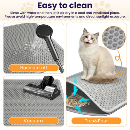 Soft Leakproof EVA Cat Litter Mat with Double-Layer Honeycomb Design for Easy Cleaning and Floor Protection