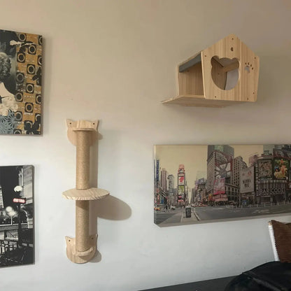 Wooden DIY Cat Scratching Post, Cat Climbing Frame for Indoor Cat, Cat Furniture Cat Supplies