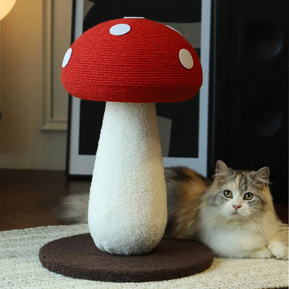 Extra-Large Mushroom-Shaped Cat Tree with Sisal Scratching Post for Indoor Cats Home Natural