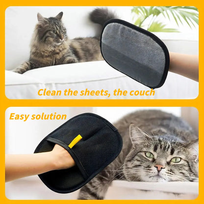 Thickened Pet Hair Removal Glove - Electrostatic Cat Dog Hair Remover Glove, Reusable Magic Brush Pet Hair Remover Tool for Couch, Carpet, and Car Seat