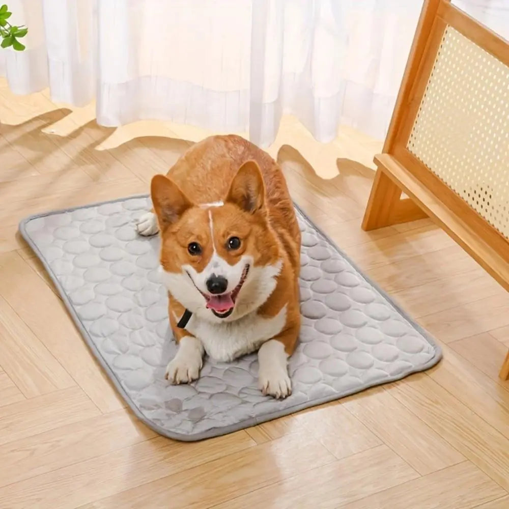 Portable Pet Cooling Mat, Breathable Pet Bed with Gel Ice Bricks, Summer Cooling Pad for Outdoor, Car Seat, Dog & Cat Furniture, Bedding Mat, Shaped Beds